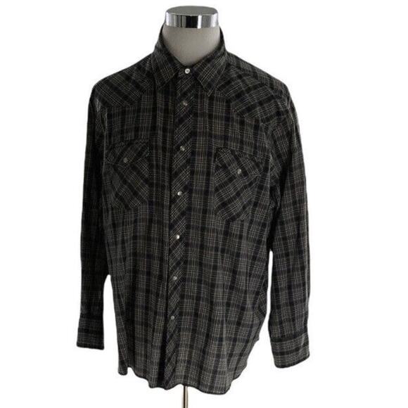 Vintage Wrangler Western Button Up Shirt Mens 2XL Pearl Snap Plaid Multicolor - Picture 1 of 8